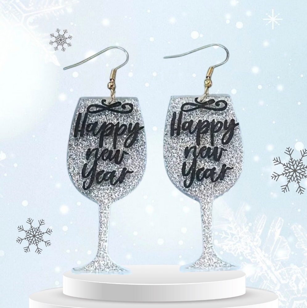 Cute Happy New Year earrings.